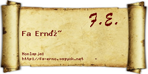 Fa Ernő névjegykártya
